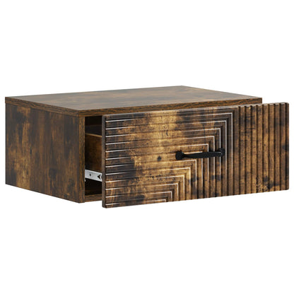vidaXL Wall-Mounted Bedside Cabinet Smoked Oak 49 x 34.5 x 20 cm