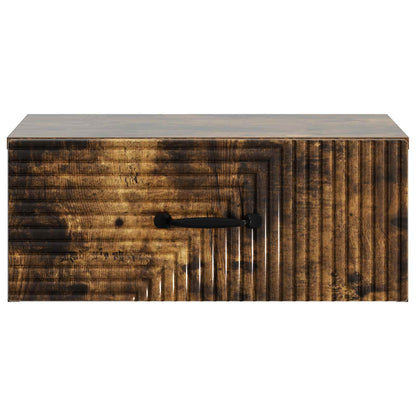 vidaXL Wall-Mounted Bedside Cabinet Smoked Oak 49 x 34.5 x 20 cm