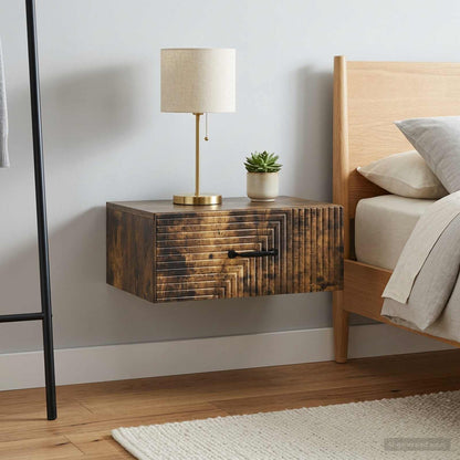 vidaXL Wall-Mounted Bedside Cabinet 2 pcs Smoked Oak 49 x 34.5 x 20 cm