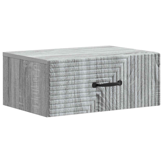 vidaXL Wall-Mounted Bedside Cabinet Grey Sonoma 49 x 34.5 x 20 cm