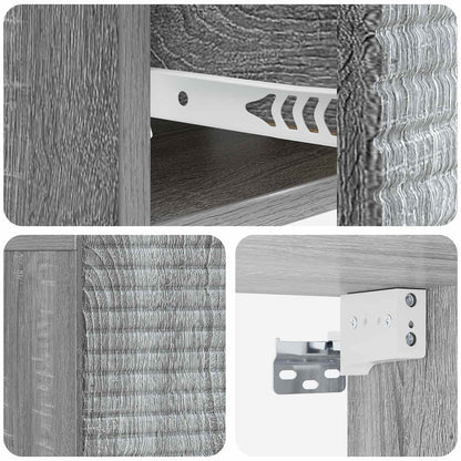 vidaXL Wall-Mounted Bedside Cabinet 2 pcs Grey Sonoma Engineered Wood