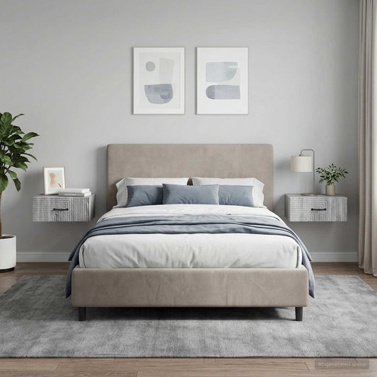 vidaXL Wall-Mounted Bedside Cabinet 2 pcs Grey Sonoma Engineered Wood
