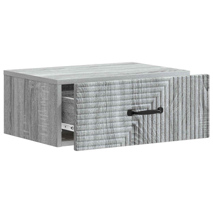 vidaXL Wall-Mounted Bedside Cabinet 2 pcs Grey Sonoma Engineered Wood