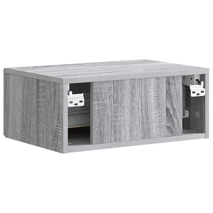 vidaXL Wall-Mounted Bedside Cabinet 2 pcs Grey Sonoma Engineered Wood
