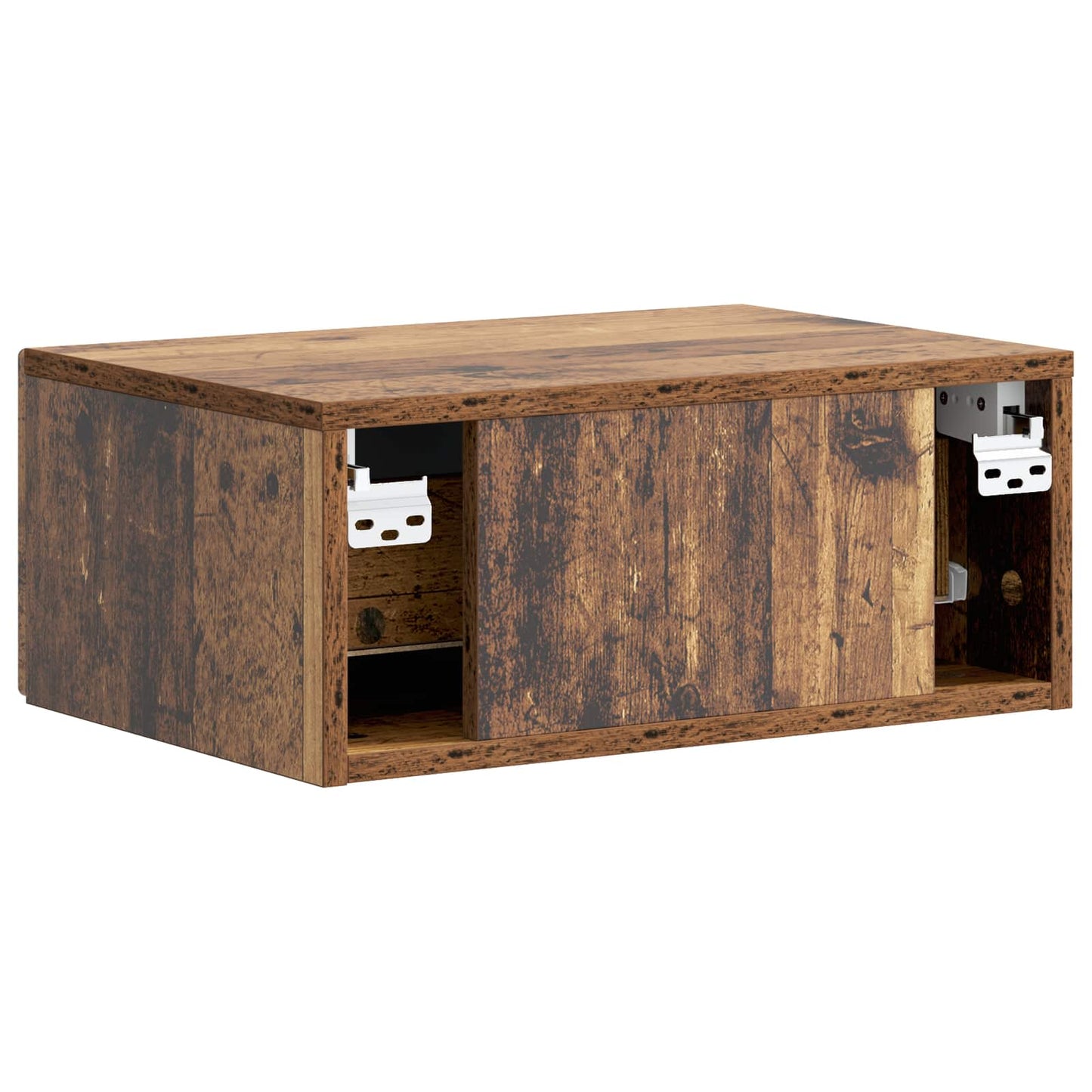 vidaXL Wall-Mounted Bedside Cabinet Old Wood 49 x 34.5 x 20 cm