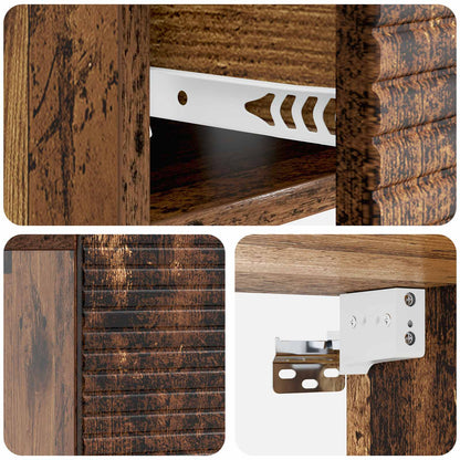 vidaXL Wall-Mounted Bedside Cabinet 2 pcs Old Wood 49 x 34.5 x 20 cm