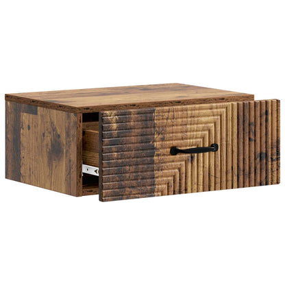 vidaXL Wall-Mounted Bedside Cabinet 2 pcs Old Wood 49 x 34.5 x 20 cm