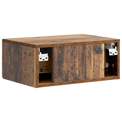 vidaXL Wall-Mounted Bedside Cabinet 2 pcs Old Wood 49 x 34.5 x 20 cm