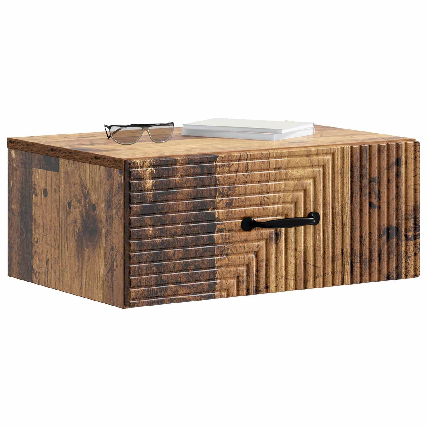 vidaXL Wall-Mounted Bedside Cabinet 2 pcs Old Wood 49 x 34.5 x 20 cm