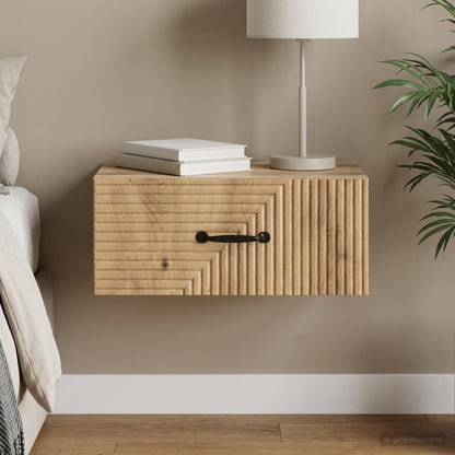 vidaXL Wall-Mounted Bedside Cabinet Artisan Oak 49 x 34.5 x 20 cm