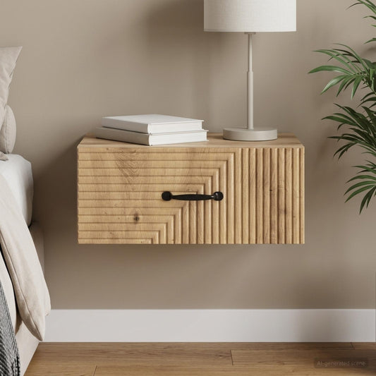 vidaXL Wall-Mounted Bedside Cabinet Artisan Oak 49 x 34.5 x 20 cm