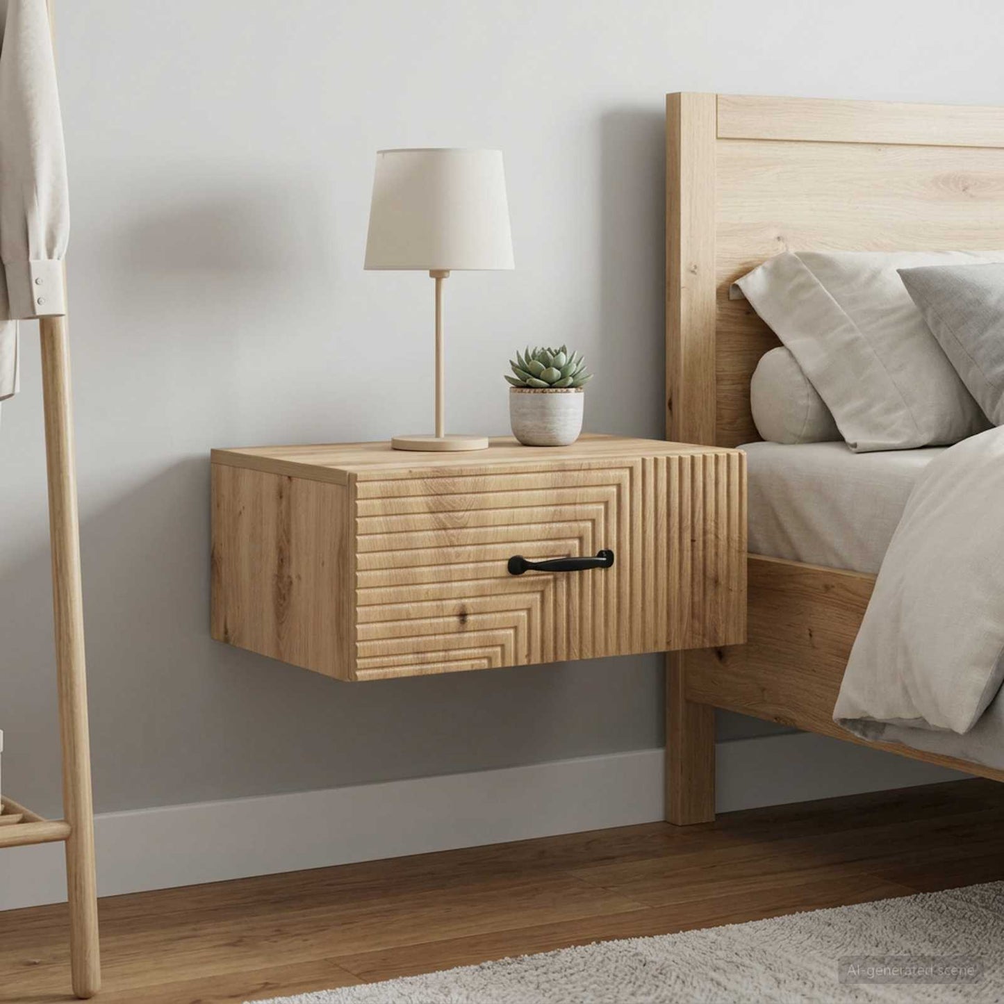 vidaXL Wall-Mounted Bedside Cabinet 2 pcs Artisan Oak