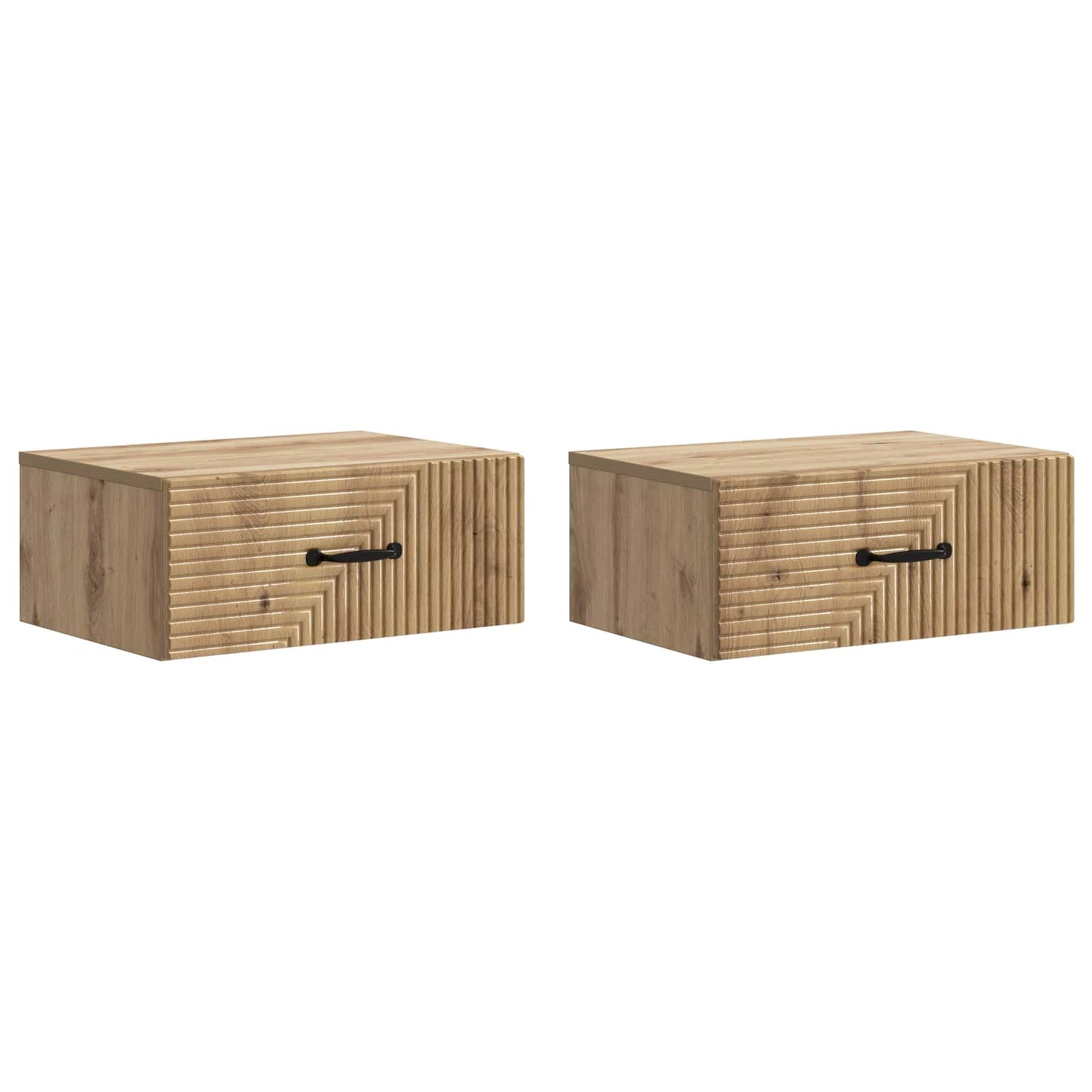 vidaXL Wall-Mounted Bedside Cabinet 2 pcs Artisan Oak