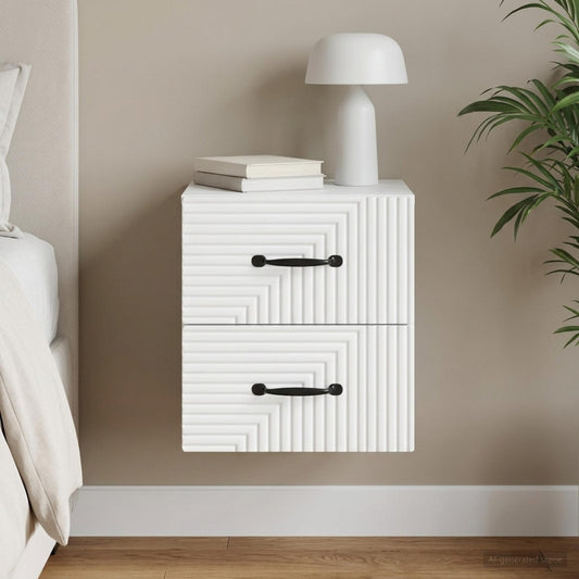 vidaXL Wall-Mounted Bedside Cabinet White 34.5 x 33 x 40 cm