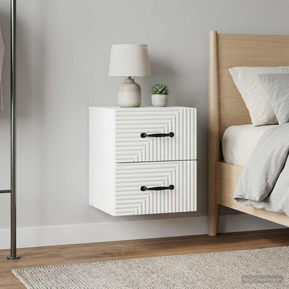 vidaXL Wall-Mounted Bedside Cabinet 2 pcs White 34.5 x 33 x 40 cm