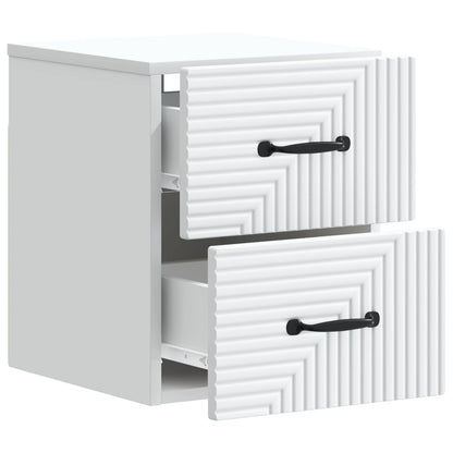 vidaXL Wall-Mounted Bedside Cabinet 2 pcs White 34.5 x 33 x 40 cm