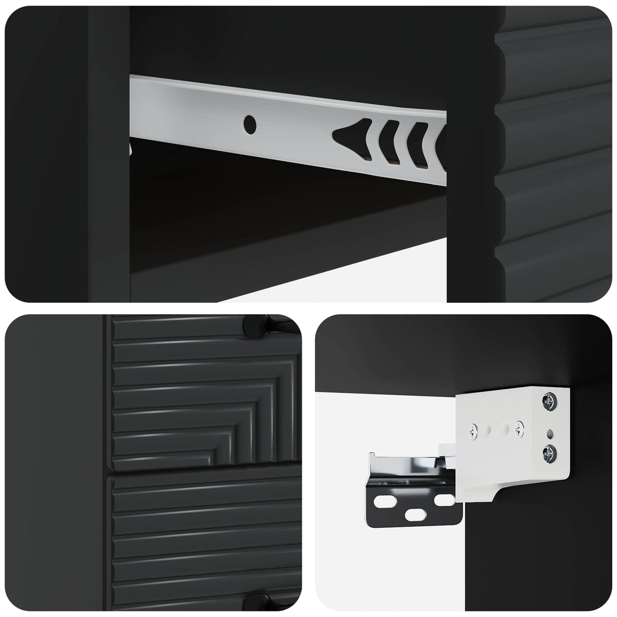vidaXL Wall-Mounted Bedside Cabinet Black 34.5 x 33 x 40 cm