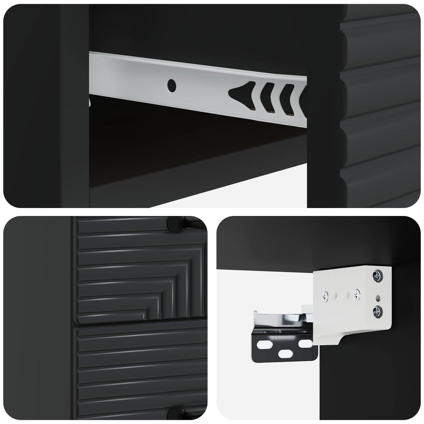 vidaXL Wall-Mounted Bedside Cabinet Black 34.5 x 33 x 40 cm