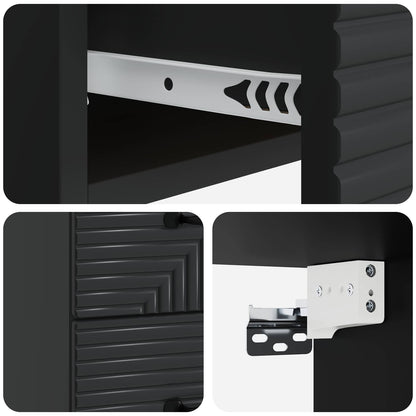vidaXL Wall-Mounted Bedside Cabinet Black 34.5 x 33 x 40 cm