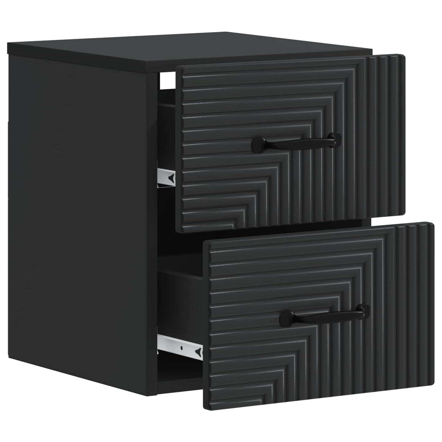 vidaXL Wall-Mounted Bedside Cabinet Black 34.5 x 33 x 40 cm