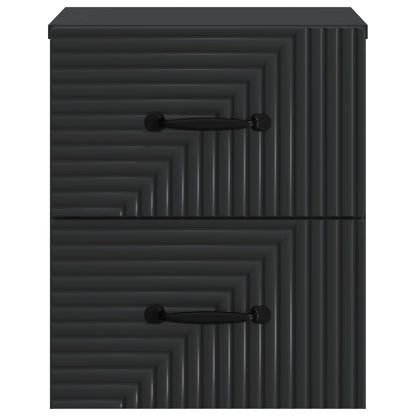 vidaXL Wall-Mounted Bedside Cabinet Black 34.5 x 33 x 40 cm