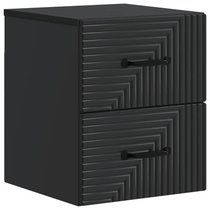 vidaXL Wall-Mounted Bedside Cabinet 2 pcs Black 34.5 x 33 x 40 cm