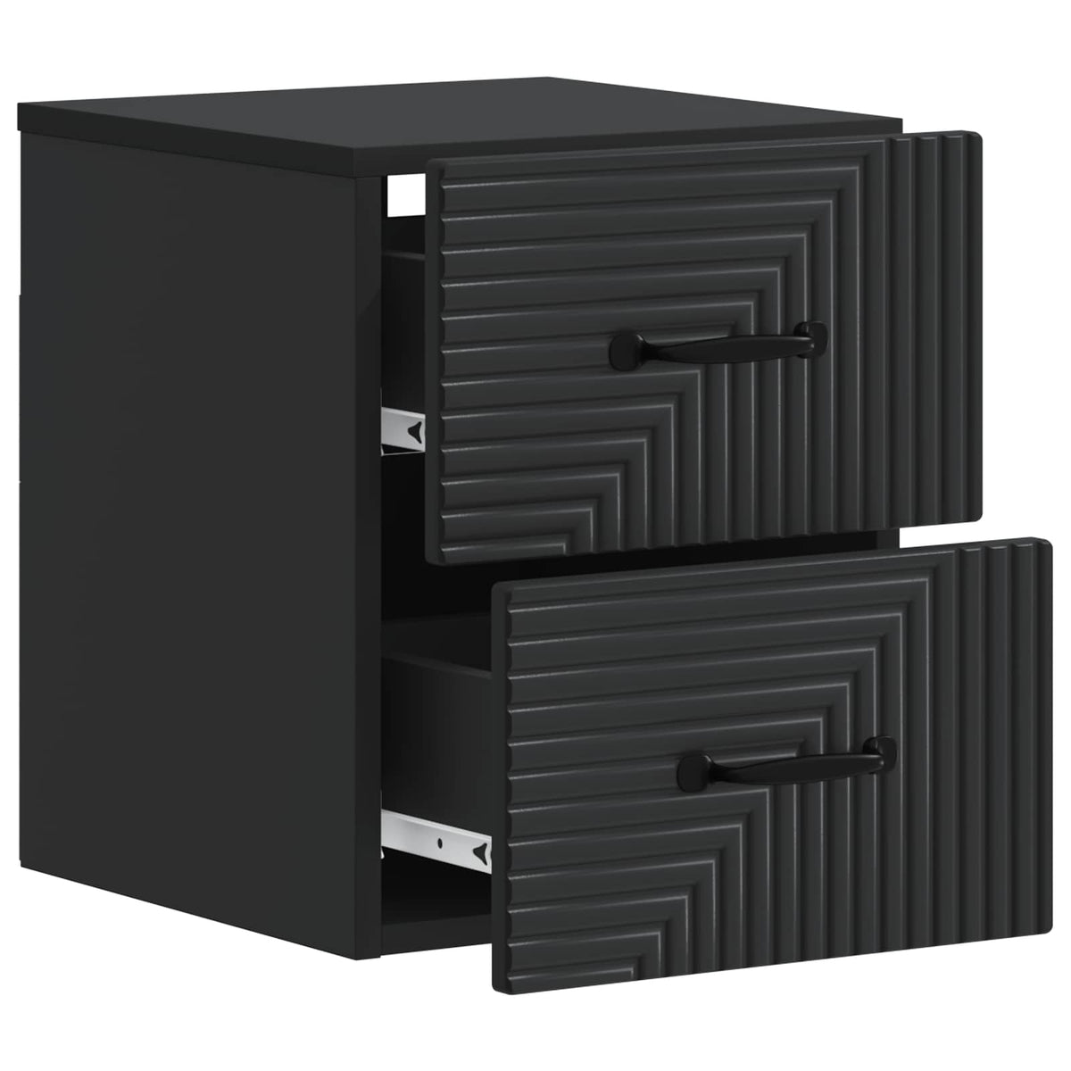 vidaXL Wall-Mounted Bedside Cabinet 2 pcs Black 34.5 x 33 x 40 cm