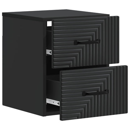 vidaXL Wall-Mounted Bedside Cabinet 2 pcs Black 34.5 x 33 x 40 cm