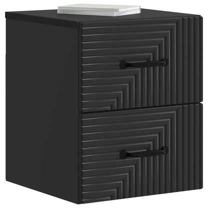 vidaXL Wall-Mounted Bedside Cabinet 2 pcs Black 34.5 x 33 x 40 cm