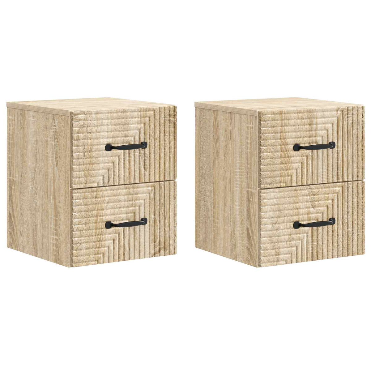 vidaXL Wall-Mounted Bedside Cabinet 2 pcs Sonoma Oak 34.5 x 33 x 40 cm