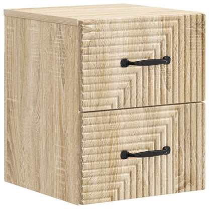vidaXL Wall-Mounted Bedside Cabinet 2 pcs Sonoma Oak 34.5 x 33 x 40 cm