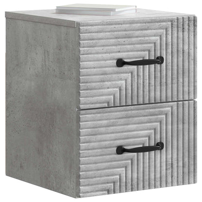 vidaXL Wall-Mounted Bedside Cabinet Concrete Grey 34.5 x 33 x 40 cm