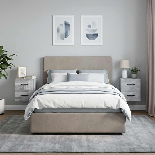 vidaXL Wall-Mounted Bedside Cabinet with Drawer 2 pcs Concrete Grey