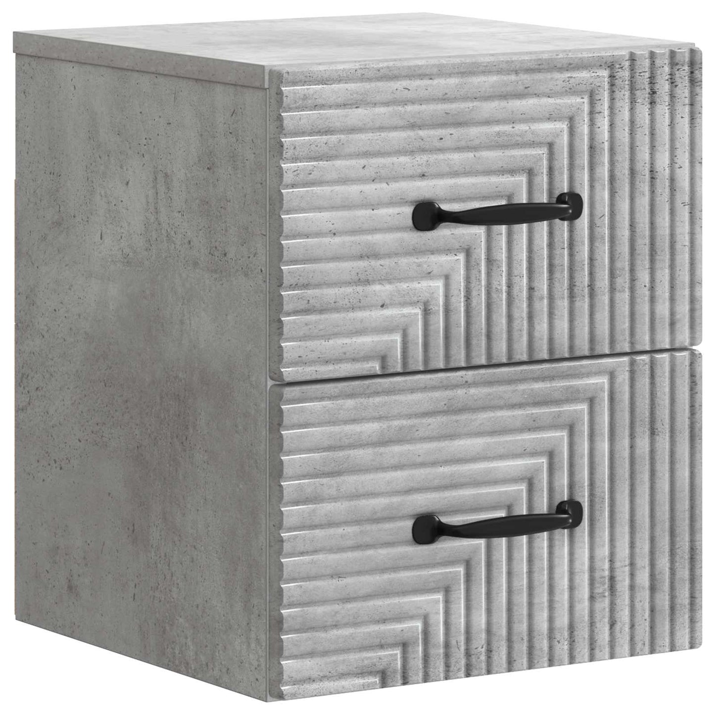vidaXL Wall-Mounted Bedside Cabinet with Drawer 2 pcs Concrete Grey