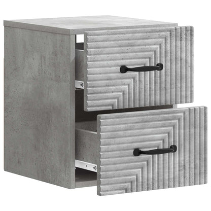 vidaXL Wall-Mounted Bedside Cabinet with Drawer 2 pcs Concrete Grey