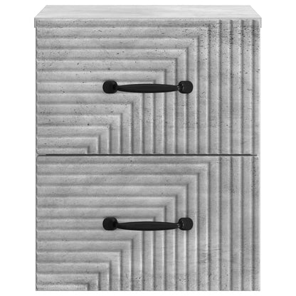 vidaXL Wall-Mounted Bedside Cabinet with Drawer 2 pcs Concrete Grey