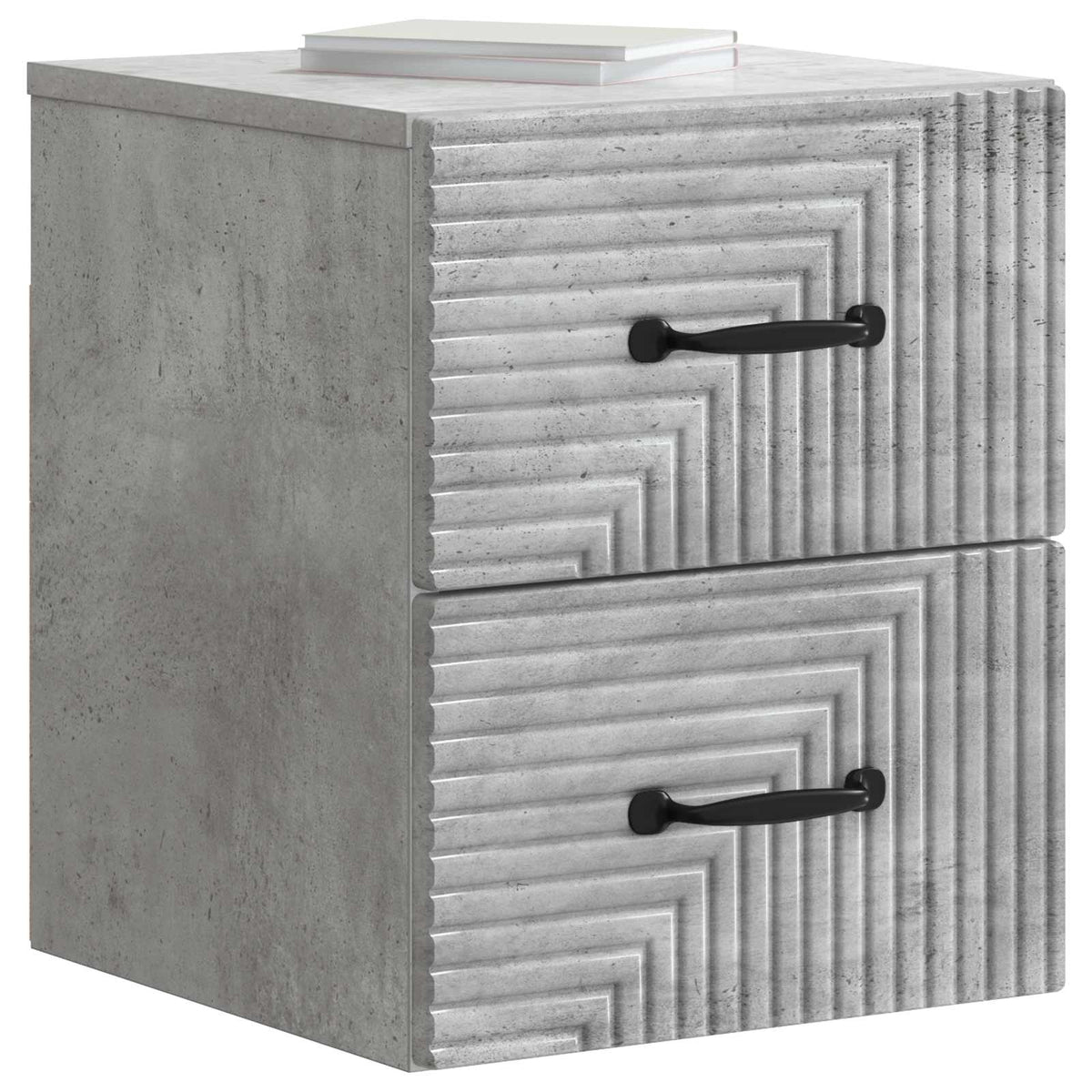 vidaXL Wall-Mounted Bedside Cabinet 2 pcs Concrete Grey