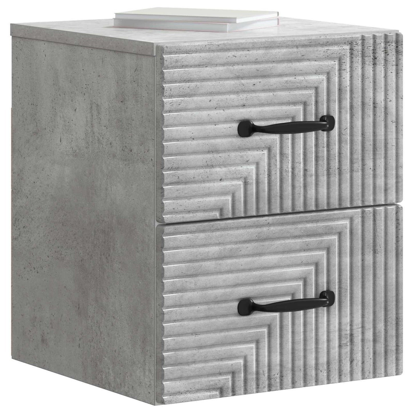 vidaXL Wall-Mounted Bedside Cabinet with Drawer 2 pcs Concrete Grey