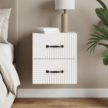 vidaXL Wall-Mounted Bedside Cabinet High Gloss White 34.5 x 33 x 40 cm