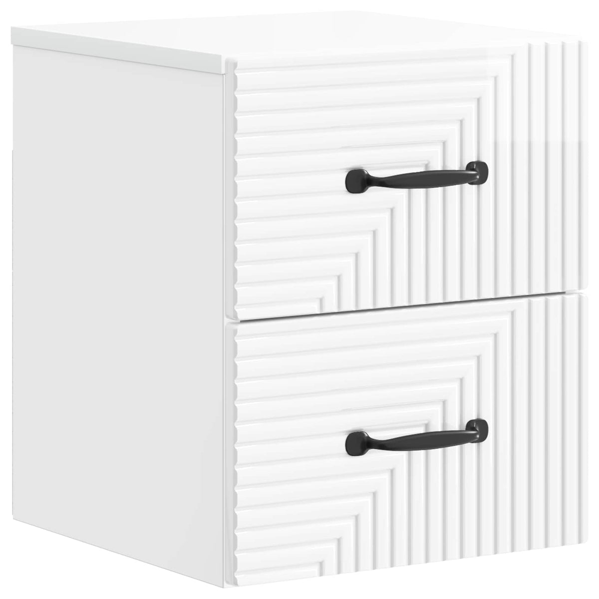 vidaXL Wall-Mounted Bedside Cabinet High Gloss White 34.5 x 33 x 40 cm