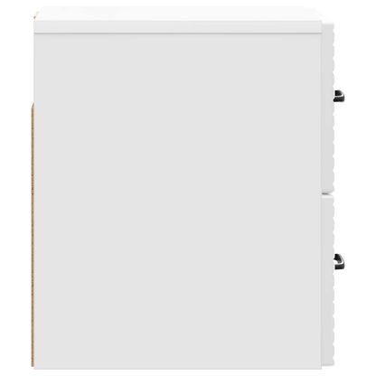vidaXL Wall-Mounted Bedside Cabinet High Gloss White 34.5 x 33 x 40 cm