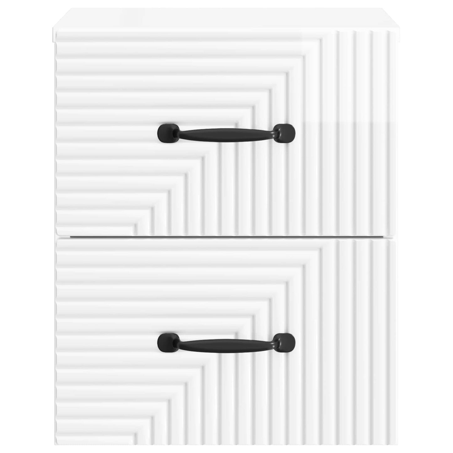vidaXL Wall-Mounted Bedside Cabinet with Drawer 2 pcs High Gloss White