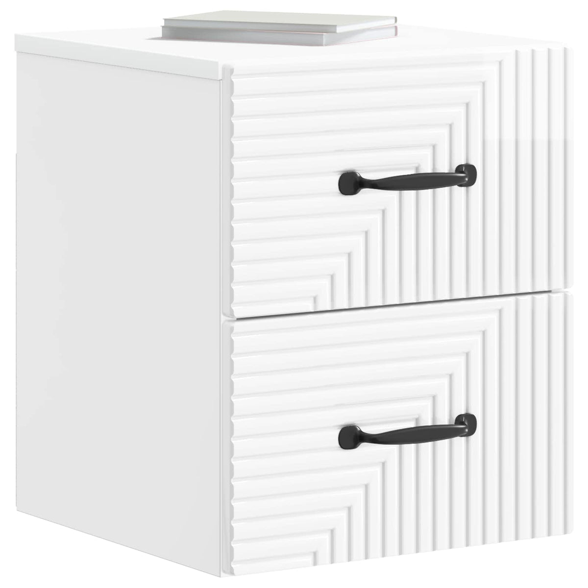 vidaXL Wall-Mounted Bedside Cabinet 2 pcs High Gloss White
