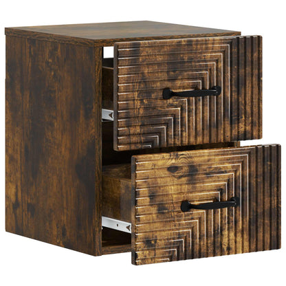 vidaXL Wall-Mounted Bedside Cabinet Smoked Oak 34.5 x 33 x 40 cm