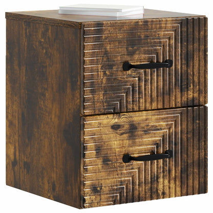 vidaXL Wall-Mounted Bedside Cabinet Smoked Oak 34.5 x 33 x 40 cm