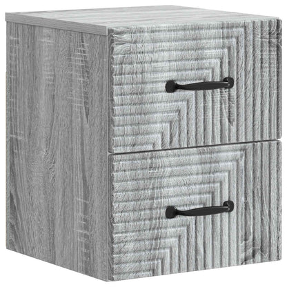 vidaXL Wall-Mounted Bedside Cabinet Grey Sonoma 34.5 x 33 x 40 cm
