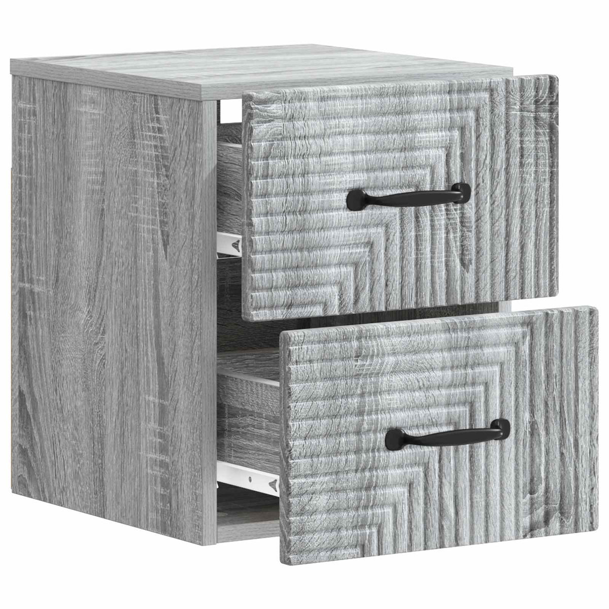 vidaXL Wall-Mounted Bedside Cabinet Grey Sonoma 34.5 x 33 x 40 cm