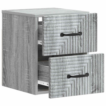 vidaXL Wall-Mounted Bedside Cabinet Grey Sonoma 34.5 x 33 x 40 cm