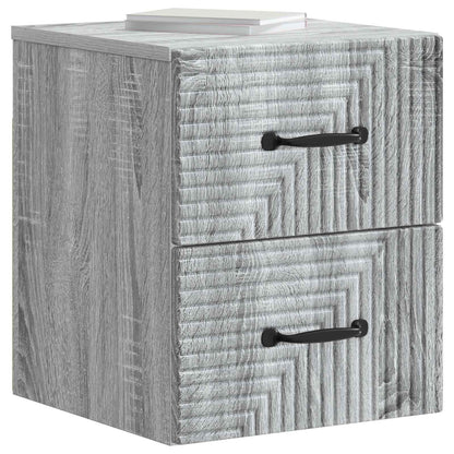 vidaXL Wall-Mounted Bedside Cabinet Grey Sonoma 34.5 x 33 x 40 cm