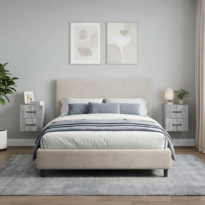 vidaXL Wall-Mounted Bedside Cabinet 2 pcs Grey Sonoma Engineered Wood